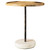 Round Wooden Top Accent Table Natural And White
