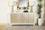 Rectangular 4-door Accent Cabinet White And Gold