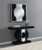 Geometric Console Table With Led Lighting Black