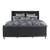 Alderwood Collection Charcoal Grey Matte Alderwood Queen Upholstered Panel Bed Charcoal Grey