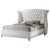Barzini Upholstered Bed White Velvet Barzini Eastern King Wingback Tufted Bed White (300843KE)