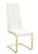 Chanel Modern White and Rustic Brass Side Chairs (4)