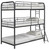 Garner Triple Twin Bunk Bed With Ladder Gray