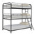 Garner Triple Twin Bunk Bed With Ladder Gray