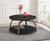 Dacre Round Coffee Table Dark Grey and Black Nickel