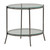 Round Glass Top End Table Gray