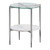 Round Glass Top End Table White