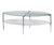 Cadee Round Glass Top Coffee Table White and Chrome