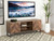 Myles 2-door TV Console with Adjustable Shelves Rustic Oak Herringbone