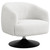 Dave Upholstered Swivel Accent Chair Beige And Matte Black