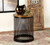 Aurora Round Accent Table with Drum Base Natural and Black