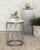 Accent Table With Drum Contoured Base White