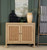 2 Woven Cane Doors Accent Cabinet Light Brown
