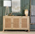 3 Woven Cane Doors Accent Cabinet Light Brown