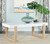 Pala Rectangular Coffee Table with Sled Base White High Gloss and Natural