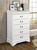 Louis Philippe White Five-Drawer Chest