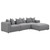 Jennifer Square Upholstered Ottoman Grey