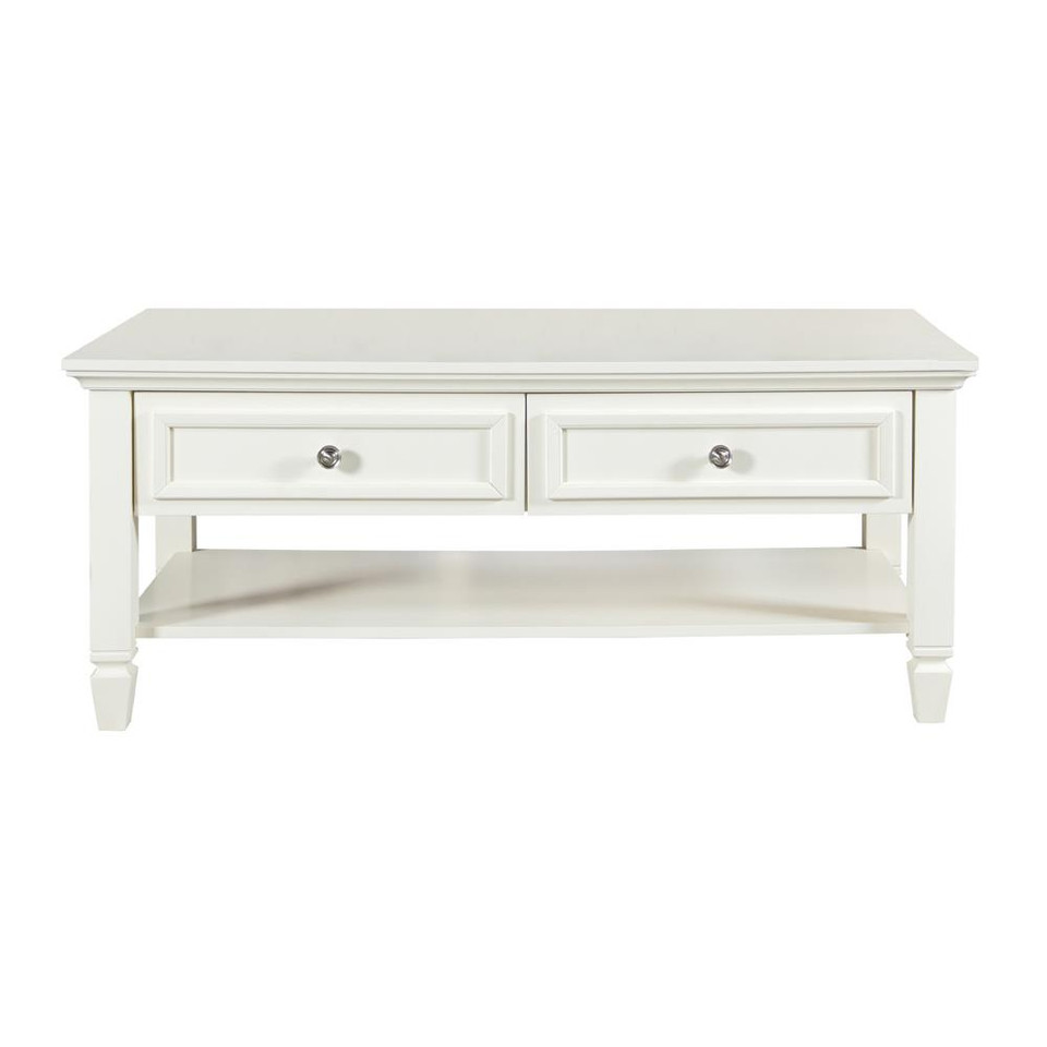 white rectangle coffee table with storage