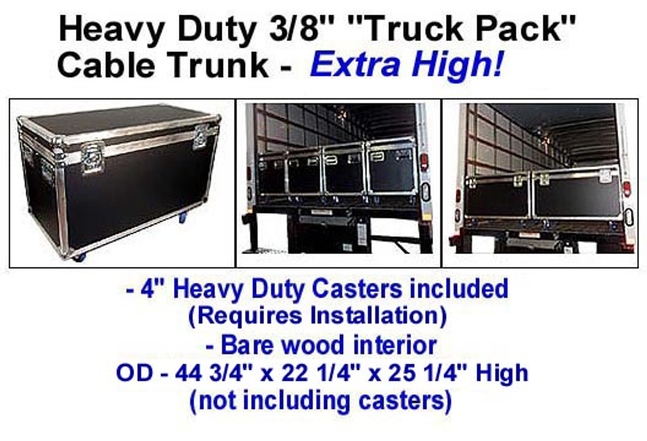 False Cable Trunk 'Mini Size' 30x22 ATA Case - Heavy Duty 3/8 Ply w/Wheels - Standard High - Truck Pack Size
