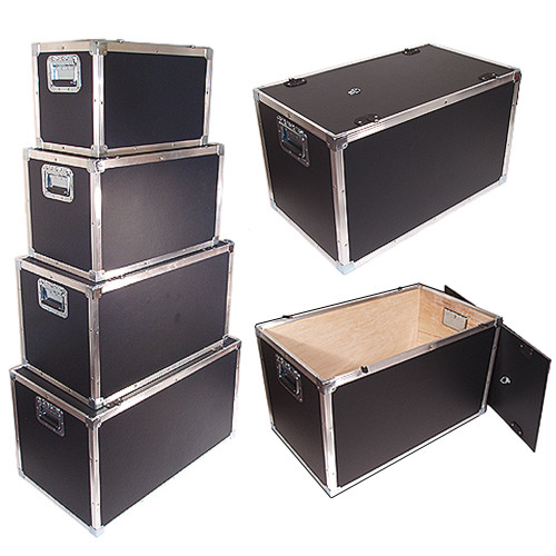 New Design Latchless Flat Lid Trunks  
1/4" Plywood
All Aluminum Bound
Recessed Handles
Bare Wood Interior