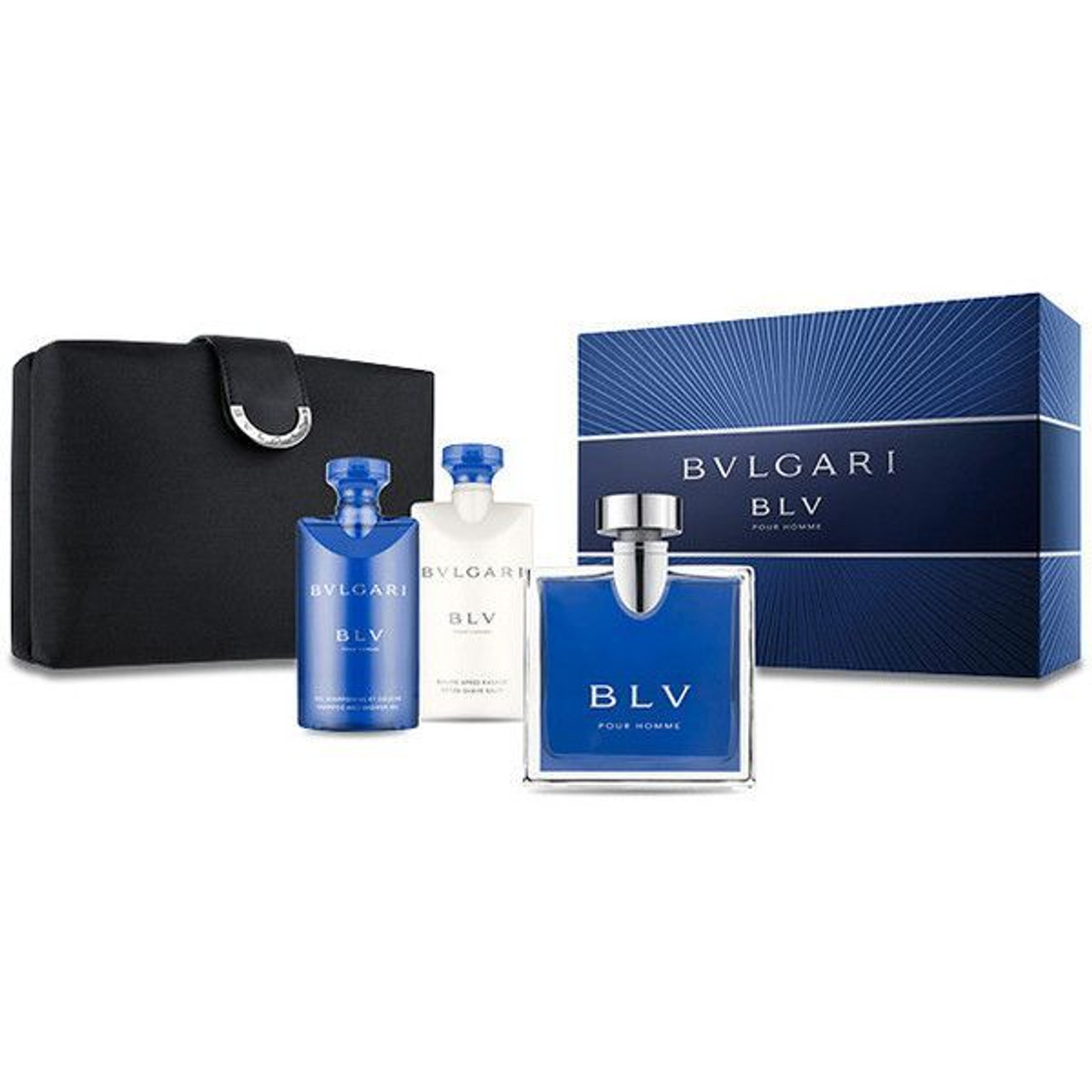 Blv Pour homme by Bvlgari Gift set for men 4 piece gift set