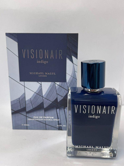 Visionair Indigo 3.4oz by Michael Malul-sophisticated men’s designer fragrance in a sleek blue bottle