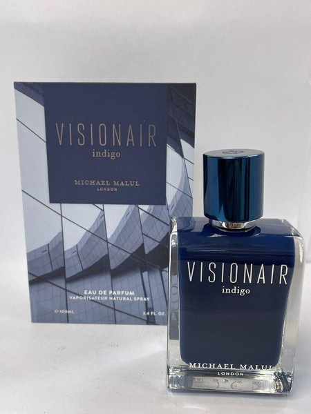 Visionair Indigo 3.4oz by Michael Malul-sophisticated men’s designer fragrance in a sleek blue bottle