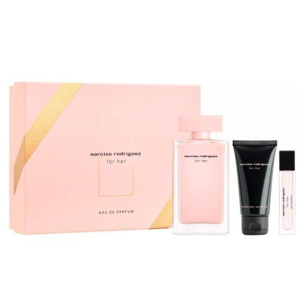 Narciso Rodriguez For Her 3PC Set – EDP, travel spray & body lotion for women