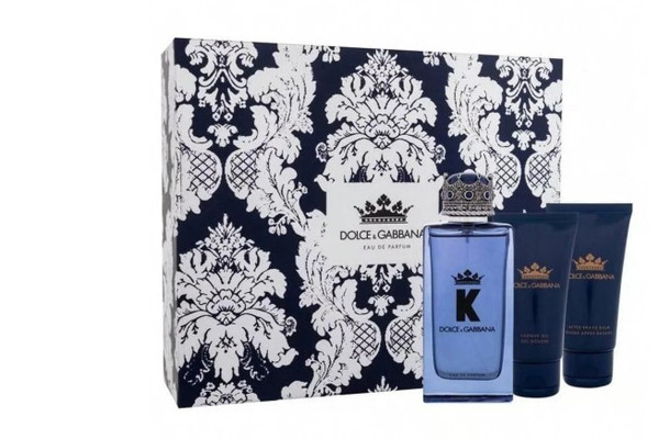 Designer Perfume Set – K by Dolce & Gabbana Eau de Parfum with After Shave Balm and Shower Gel for Men