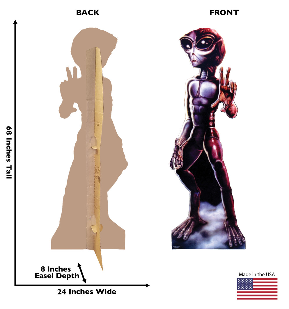 Roswell Female Alien Lifesize Cardboard Cutout Dimensions