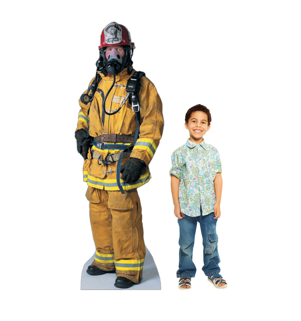 Firefighter Lifesize Cardboard Cutout with Model