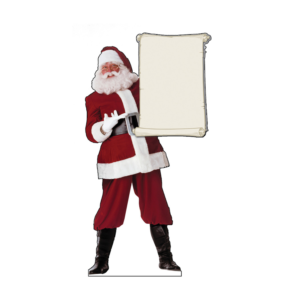 Santa Claus with List Lifesize Cardboard Cutout
