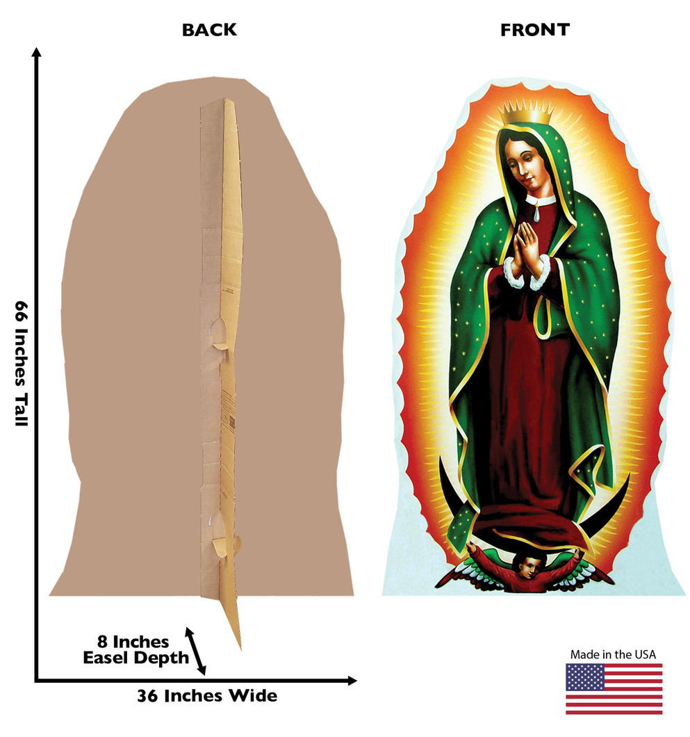 Lady Guadalupe Virgin Mary Lifesize Cardboard Cutout dimensions