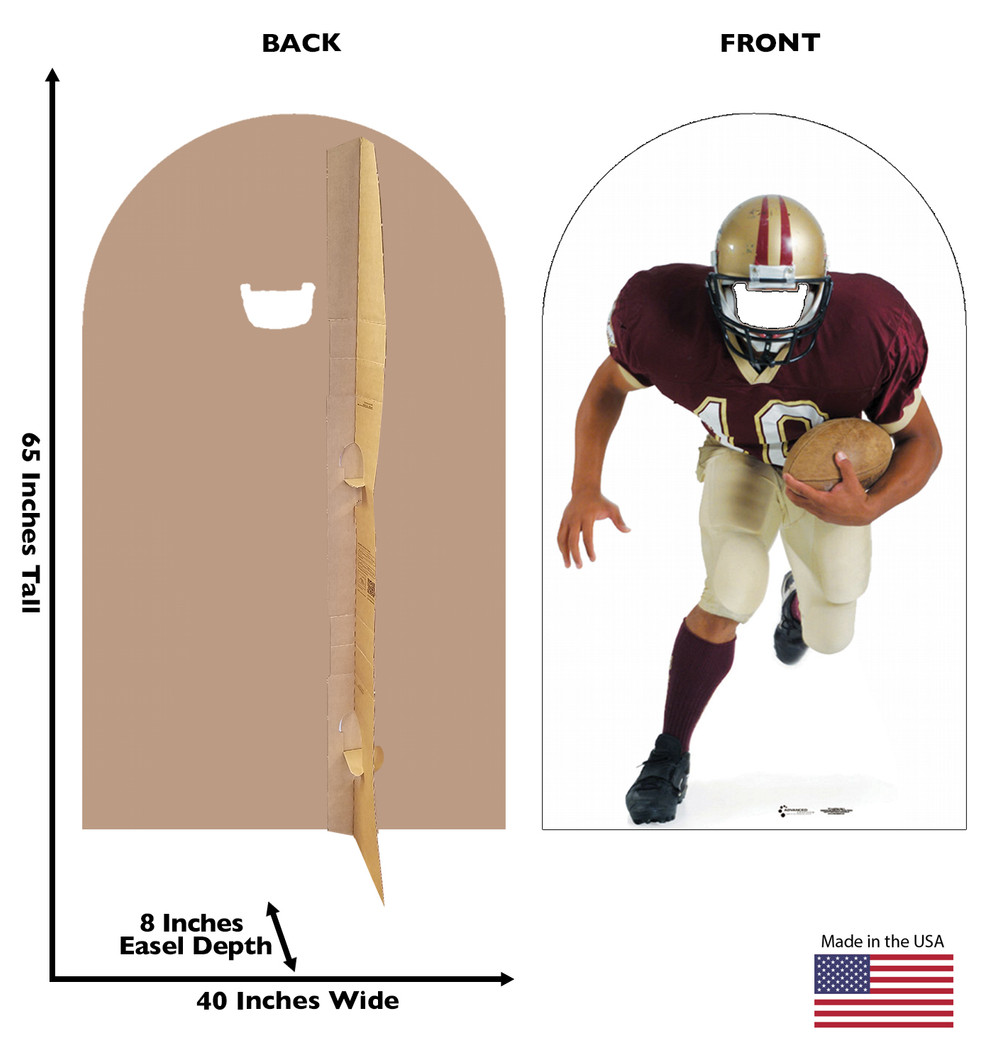 Football Player Stand in Lifesize Cardboard Cutout Dimensions