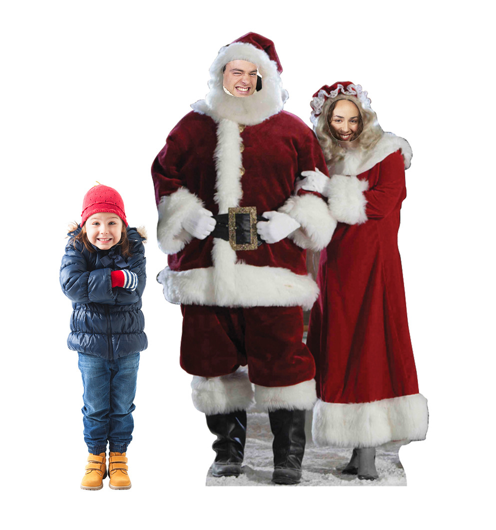 Mr & Mrs. Santa Claus Lifesize Cardboard Cutout with Model
