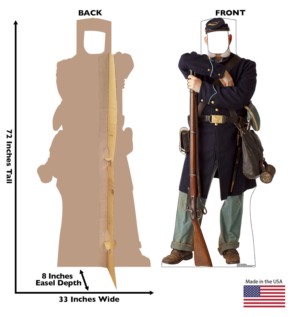 Union Civil War Soldeir Standin
Lifesize Cardboard Cutout Dimensions