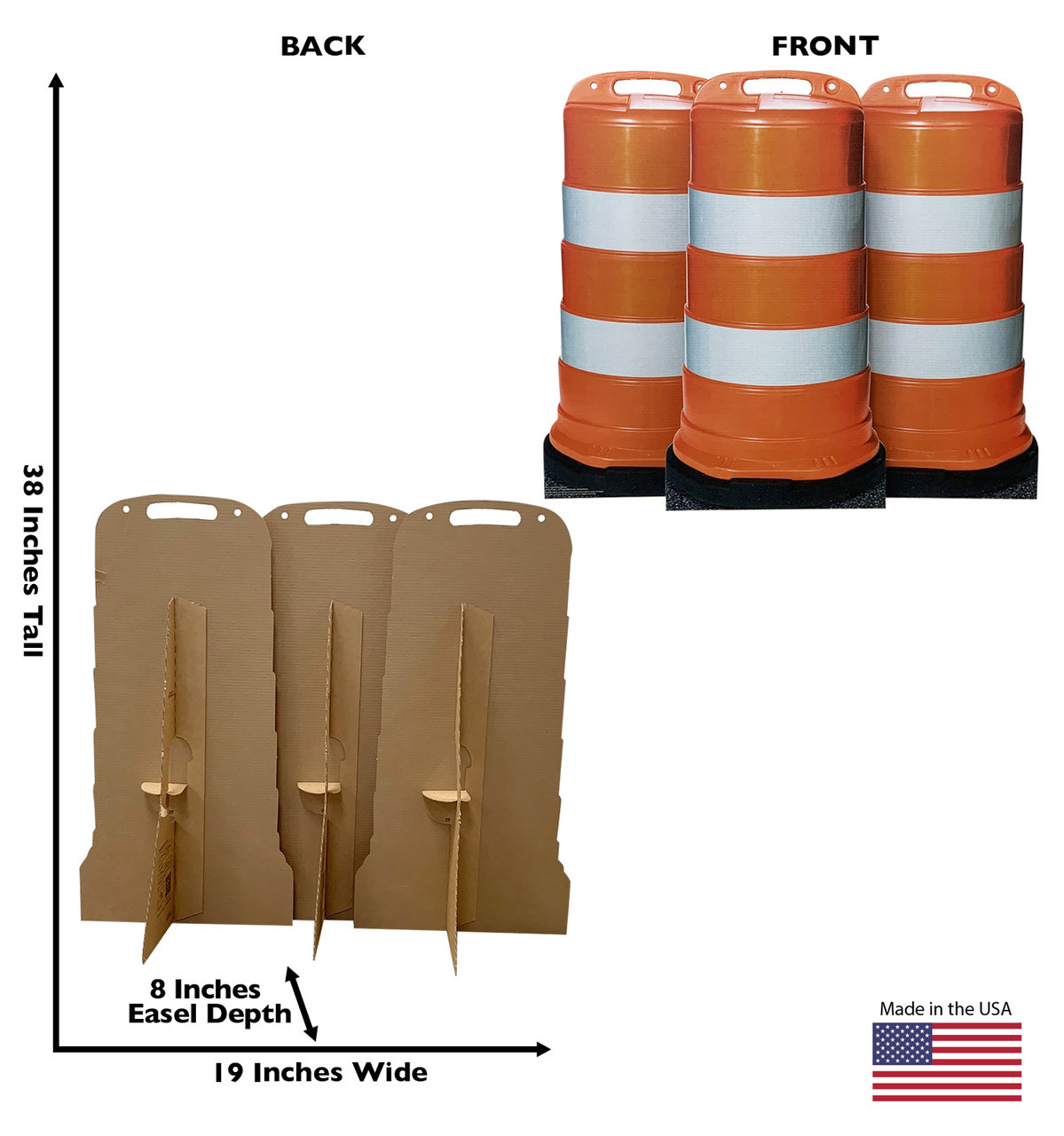 Custom Construction Barrel Cutouts | Durable Cardboard Decor ...