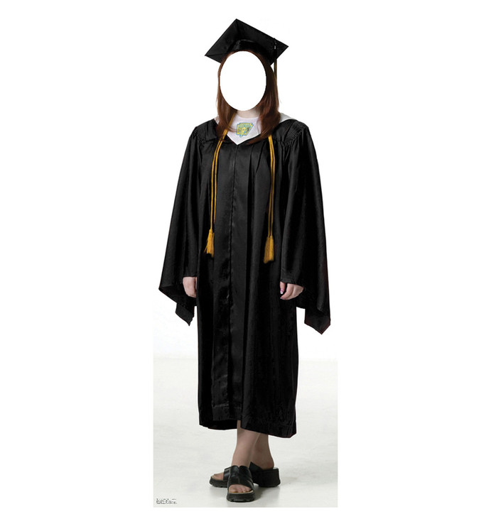 Female Graduate Stand-in - Black Cap and Gown
Lifesize Cardboard Cutout