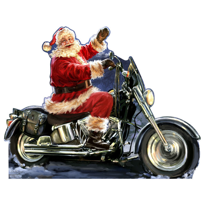 Santa riding a Motorcycle - Dona Gelsinger Art
Lifesize Cardboard Cutout