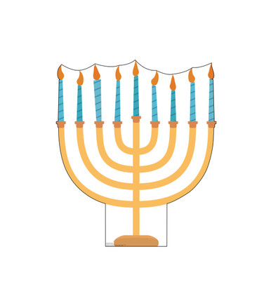 Yay! | Personalized Hanukkah Menorah Cutout | Brighten Celebrations
