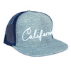 California Script Trucker Hat with Mesh - Light Blue