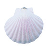 Large White Pectin Seashell Glitter Ornament - Made in Huntington Beach, California, USA