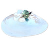 Green Turbo - Large Oyster Ring Dish with White Sea Glass