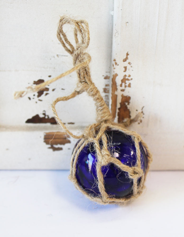 Light Blue Glass Float with Rope - Nautical Themed Decor - Coastal ...
