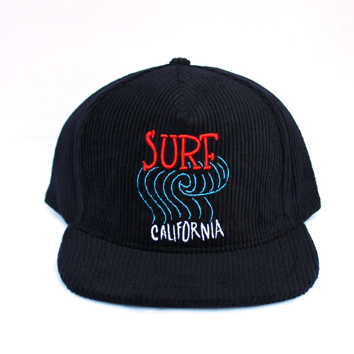 Surf California Black Corduroy Hat - Trucker Hat - California