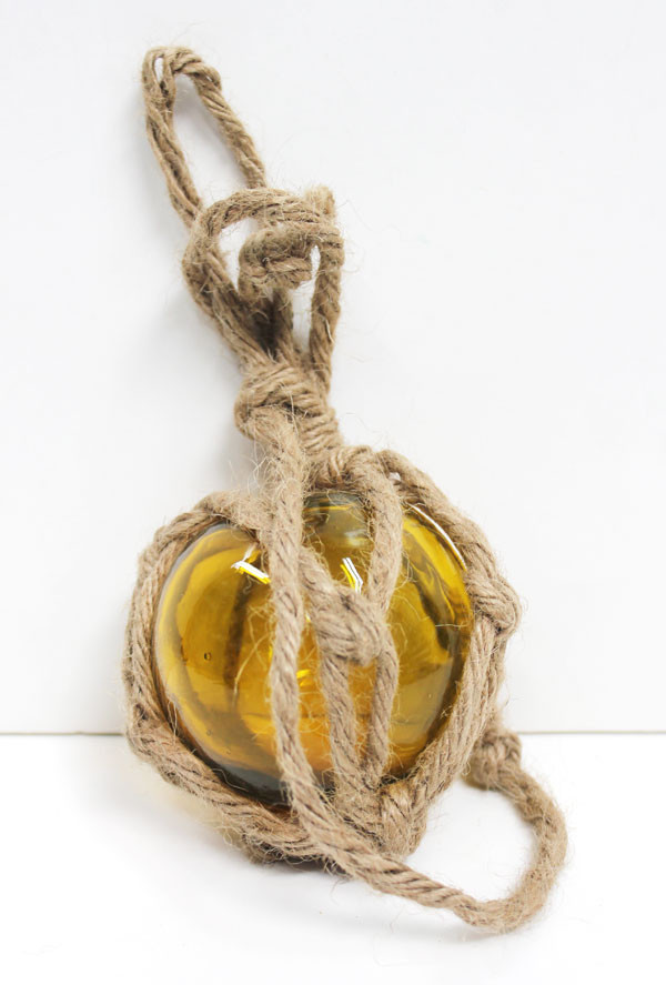 Yellow Glass Float with Rope - Nautical Themed Decor - California ...