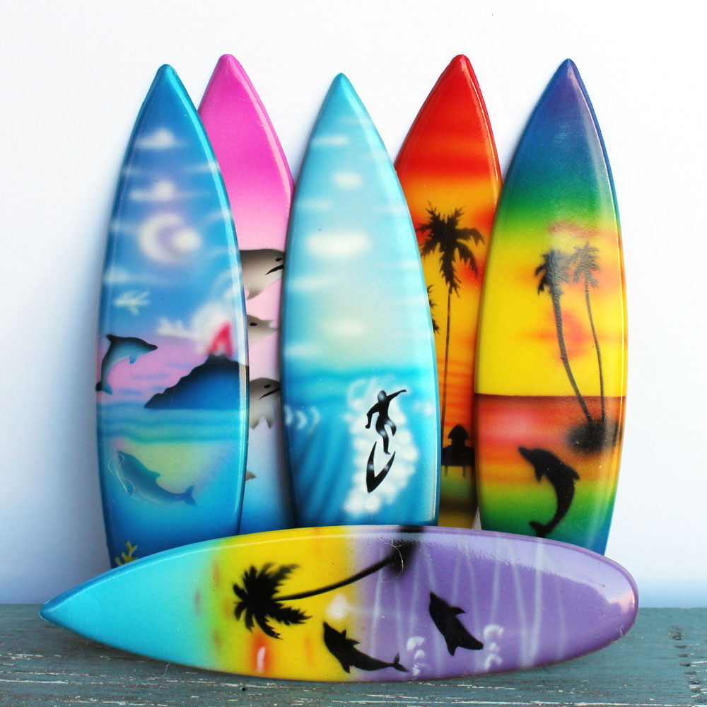 Large Colorful Surfboard Magnet - Beach Party Favors - California Seashell  Co