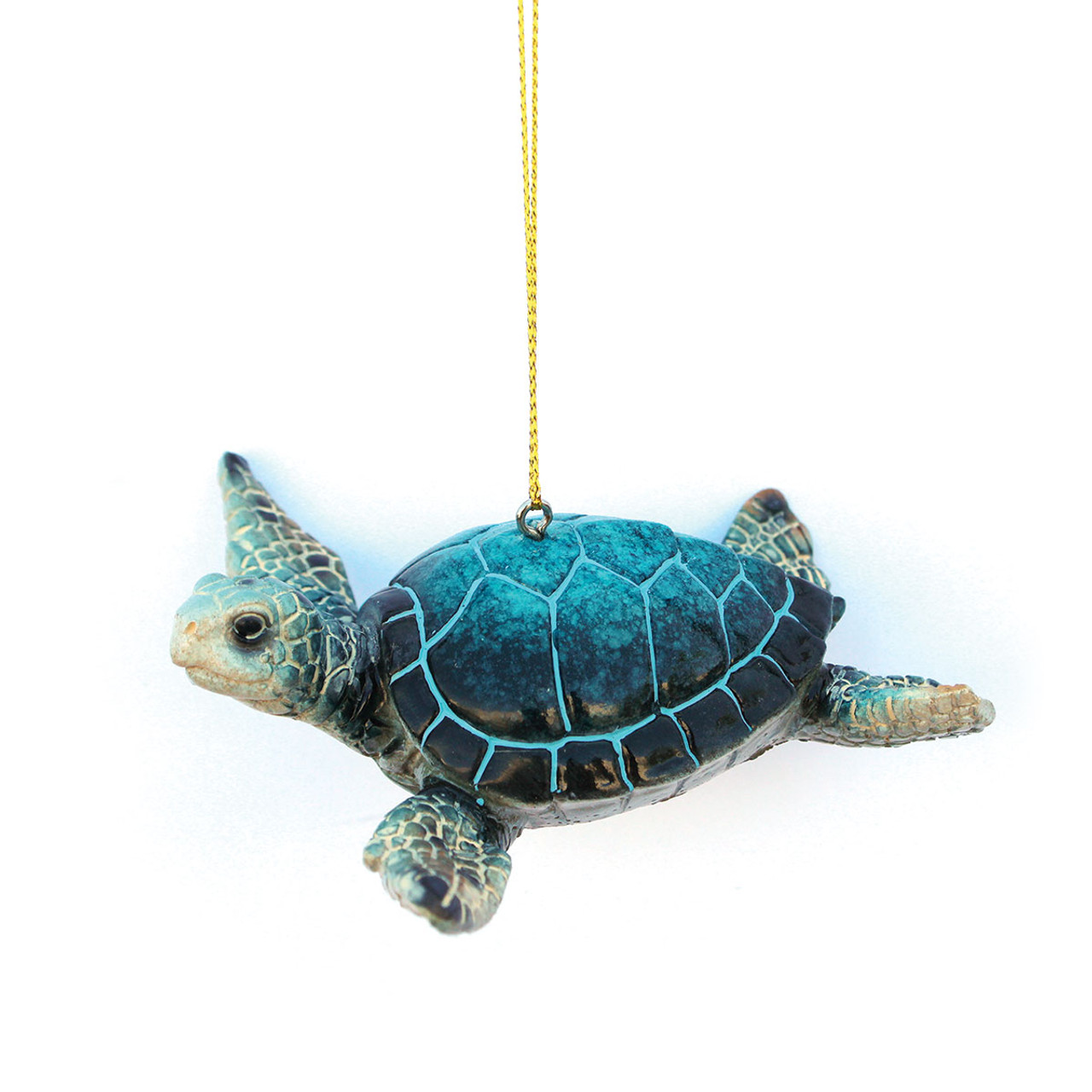 Blue 4.25 Resin Sea Turtle Ornament