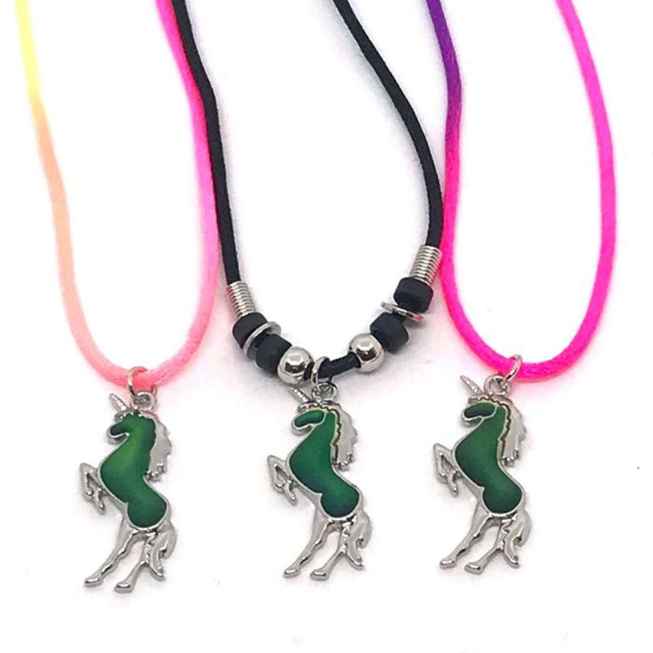 Great Party Bag Stocking Filler Toy A21 Cute Kids Unicorn Mood Necklace 