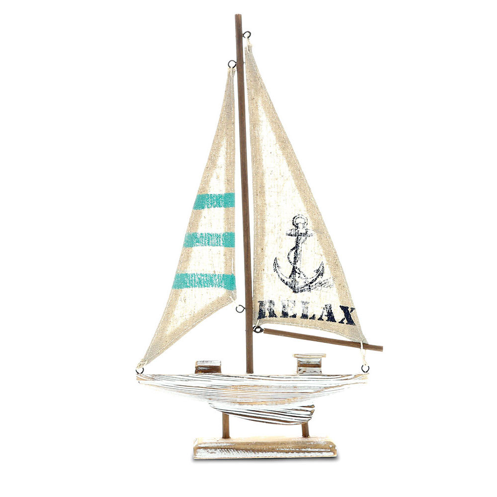 Aquarius Nautical Wood Sail Boat Coastal Beach Decor Nautical Party Favor California Seashell Co